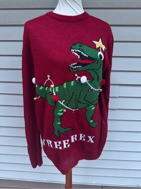 H&M Divided Tree Rex Ugly Christmas Sweater